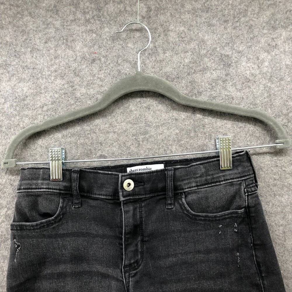 Abercrombie Kids Mid Rise Midi Short Girls Size 15/16 Black‎ Denim Jean Short - Picture 3 of 9